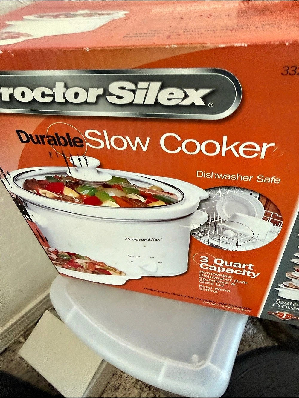 Proctor Silex Durable Slow Cooker 3 Quart White